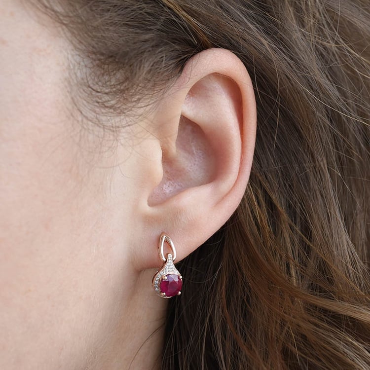 Náušnice s rubíny a diamanty 93377