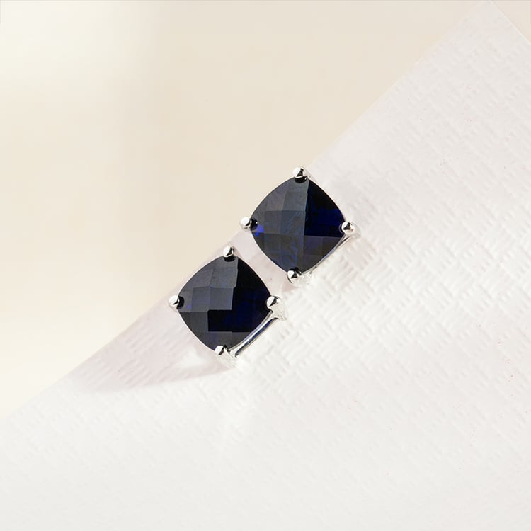 Zlaté náušnice s modrými safíry Chavonah 147323