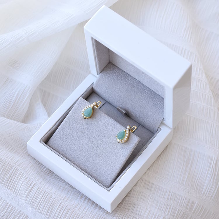 Pozlacené náušnice se smaragdy 67962