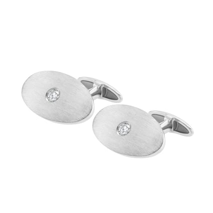 Oválné manžetové knoflíčky ze zlata s diamanty Obert
