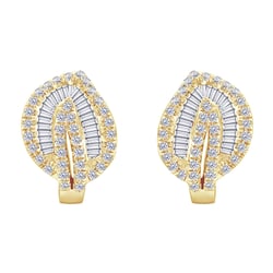 Náušnice ve tvaru lístků plné diamantů Priett