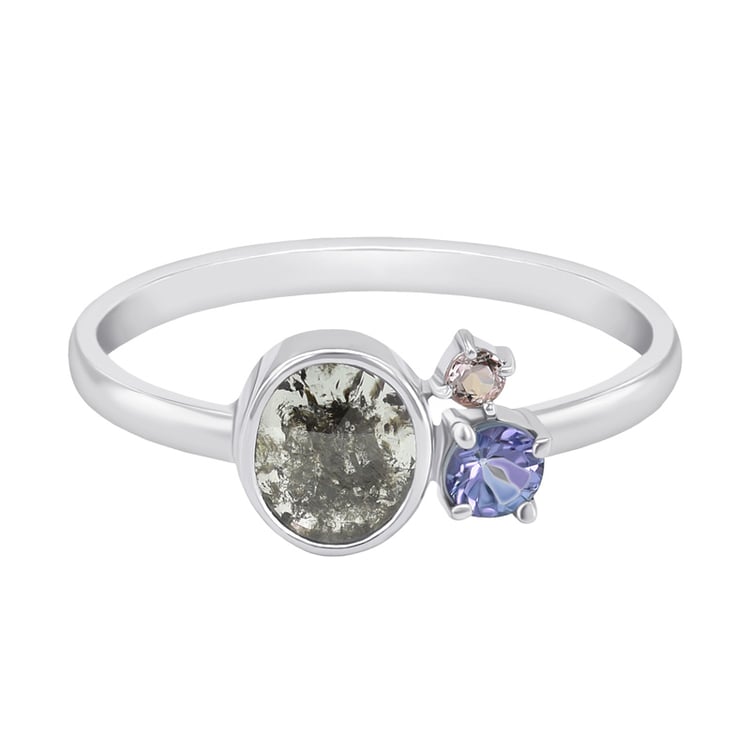 Cluster prsten s diamanty a tanzanitem