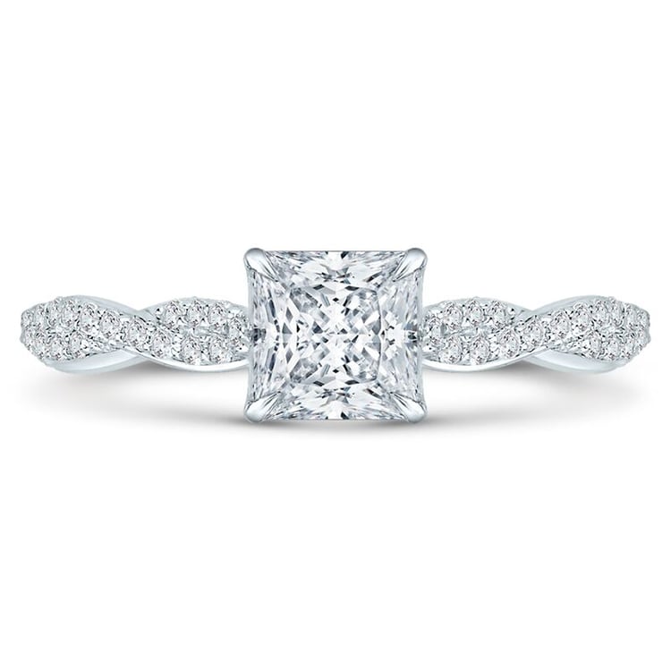 Zlatý zásnubní prsten s diamanty 46459