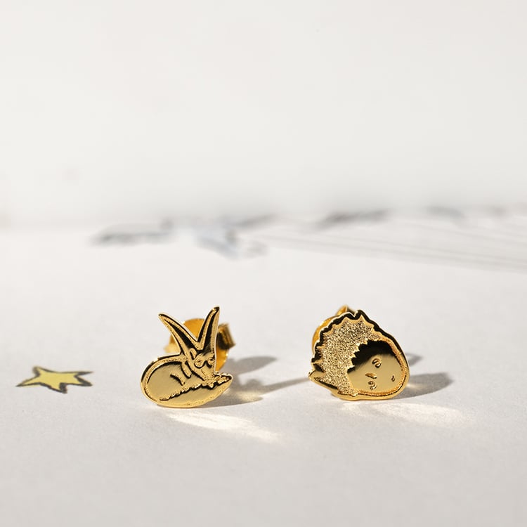 Stříbrné náušnice Malý princ a liška 138047