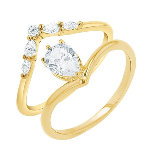 Romantický zásnubní set atypických prstýnků s diamanty Leah