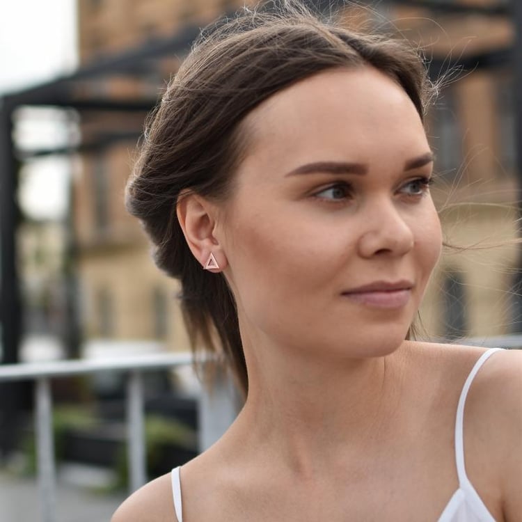 Náušnice zlaté trojúhelníky Triangl 28693