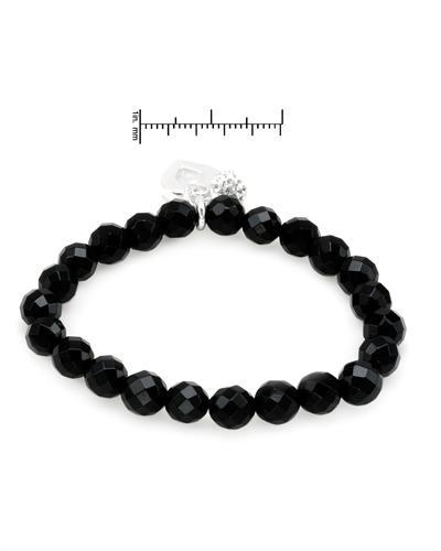 Stříbrný náramek s onyxy 1057