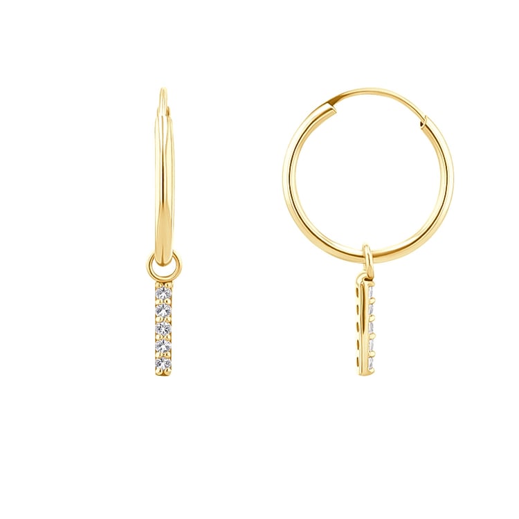 Zlaté visací náušnice s bílými topazy Elaine 123952