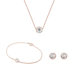 Minimalistická zlatá sada šperků s lab-grown diamanty Amara