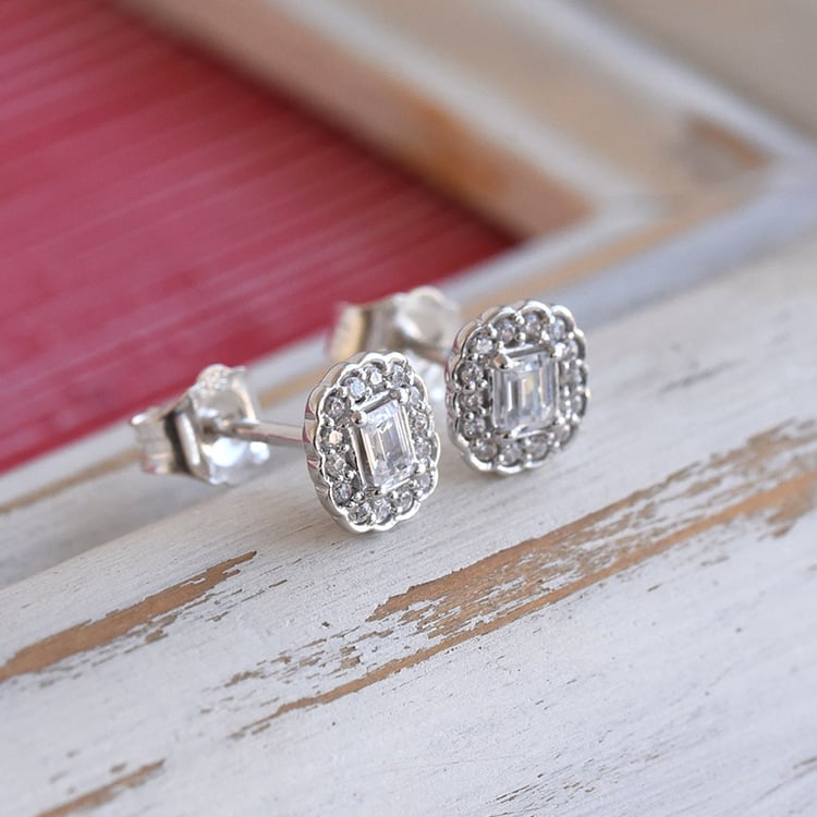 Diamantové náušnice z bílého zlata 85767