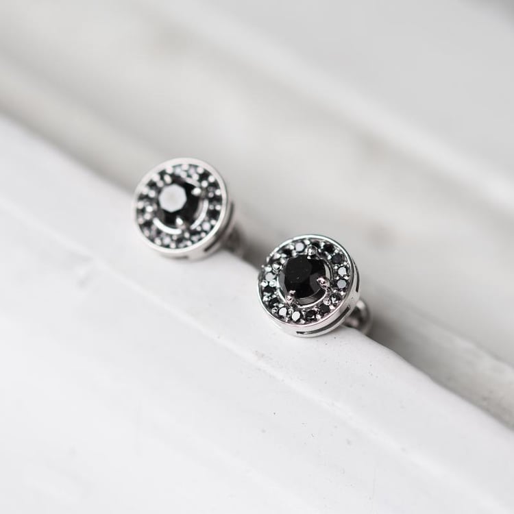 Zlaté pecky s černými diamanty 49518