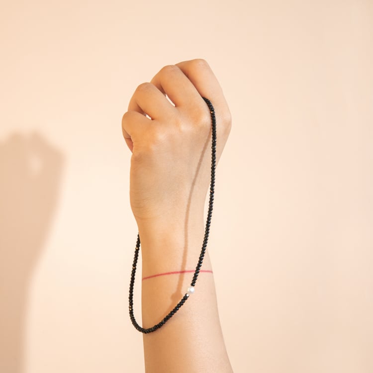 Stříbrná kolekce šperků s perlami a spinelovými korálky Taio 109690