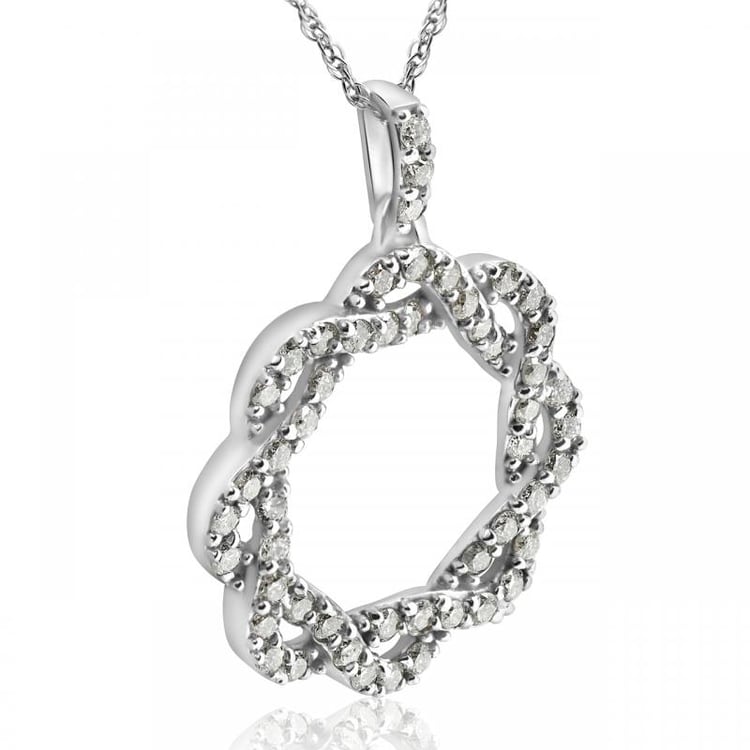 Třpytivý diamantový náhrdelník z bílého zlata Vilina 27581