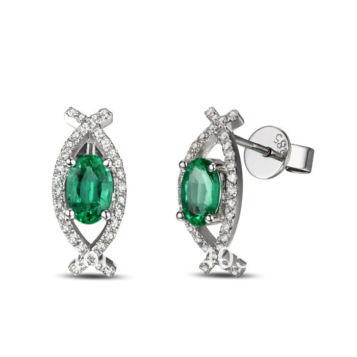 Zlaté náušnice ze smaragdy 2400