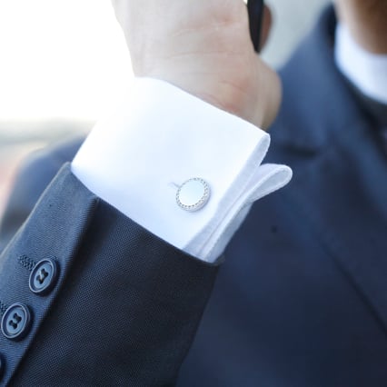 Stříbrné manžetové knoflíčky s diamanty Tallis