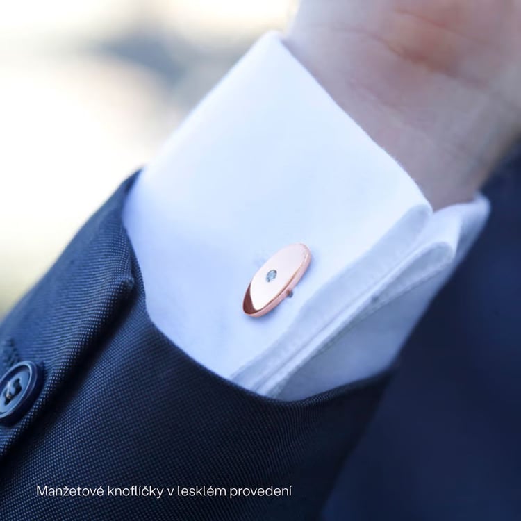 Oválné manžetové knoflíčky ze zlata s diamanty Obert 165797