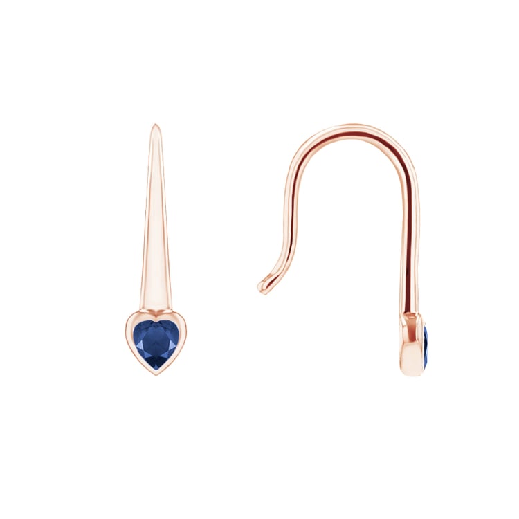 Visací náušnice se safírovými srdíčky Levy 144761