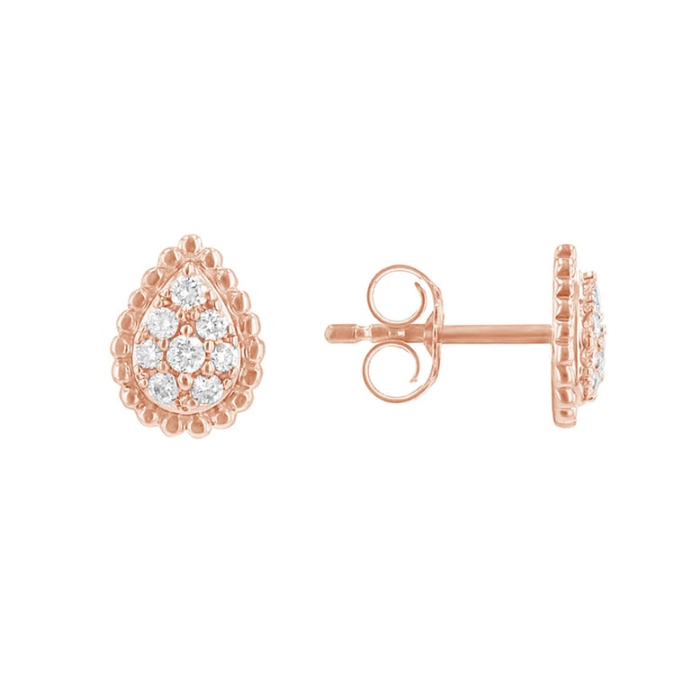 Decentní diamantové náušnice z růžového zlata 85041