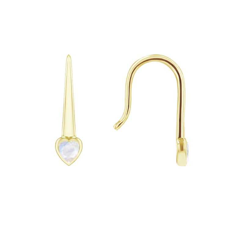 Visací náušnice s měsíčními kameny ve tvaru srdíček Levy 144776