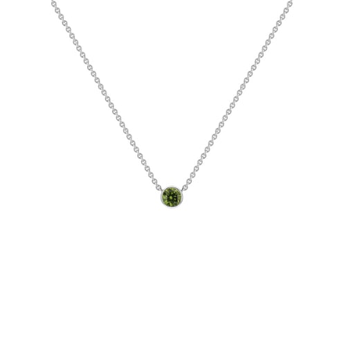 Minimalistický náhrdelník se zeleným diamantem Glosie