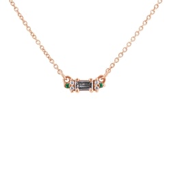 Náhrdelník se salt and pepper diamantem, smaragdy a moissanity Matilda