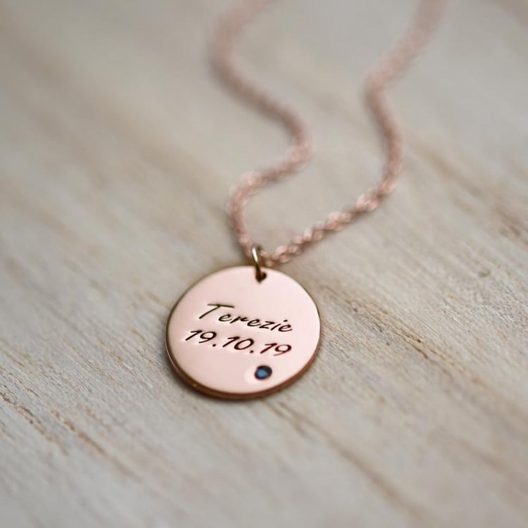 Zlatý přívěsek s modrým diamantem 51584