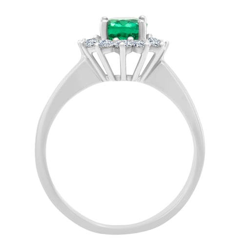 Zásnubní prsten se smaragdem a diamanty Fedel