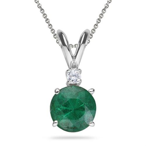 Zlatý náhrdelník se smaragdem a diamantem