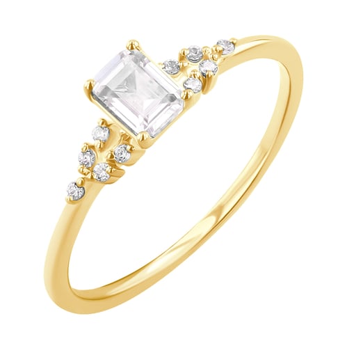 Zásnubní prsten s emerald diamantem Adva
