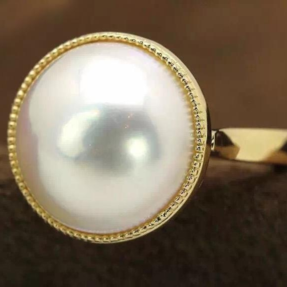 Prsten s bílou perlou 13188