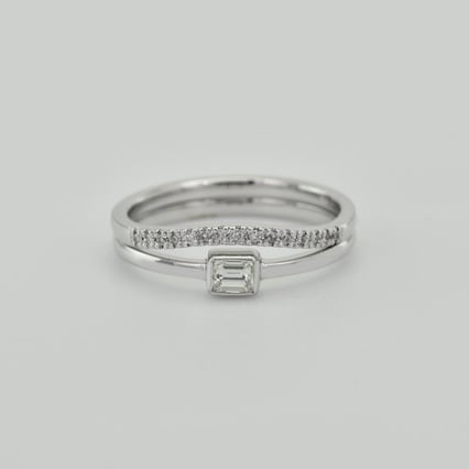 Zlatý zásnubní set s emerald diamantem Hera