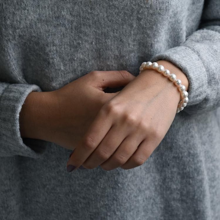 Perlový náramek ze stříbra 50708