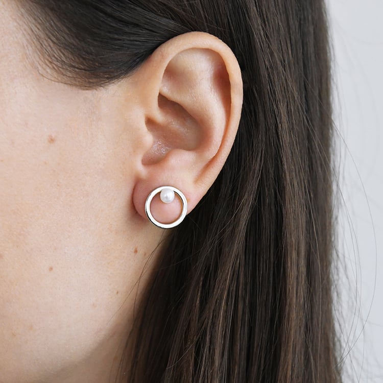 Stříbrné náušnice s perlami Kiana 116024