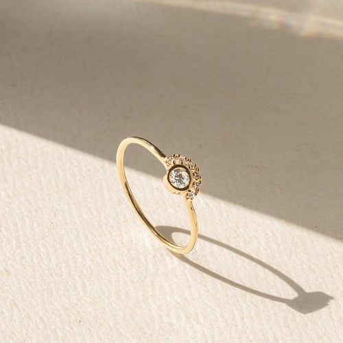 Half halo prsten s diamanty Jorg