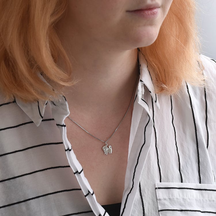 Stříbrný přívěsek ve tvaru maltézského psíka Maltese 70827