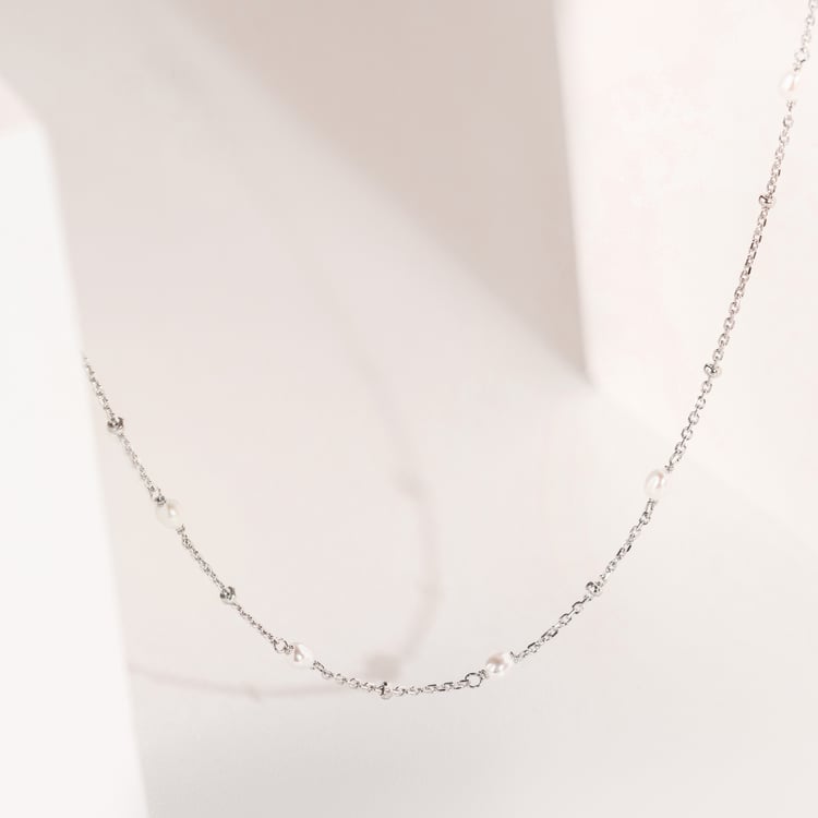 Stříbrný náhrdelník s perlami Landia 164629