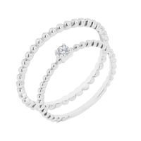 Set kuličkových prstenů s diamantem Cullen