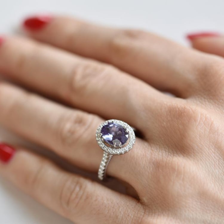 Stříbrný prsten s alexandritem a zirkony Licin 20036