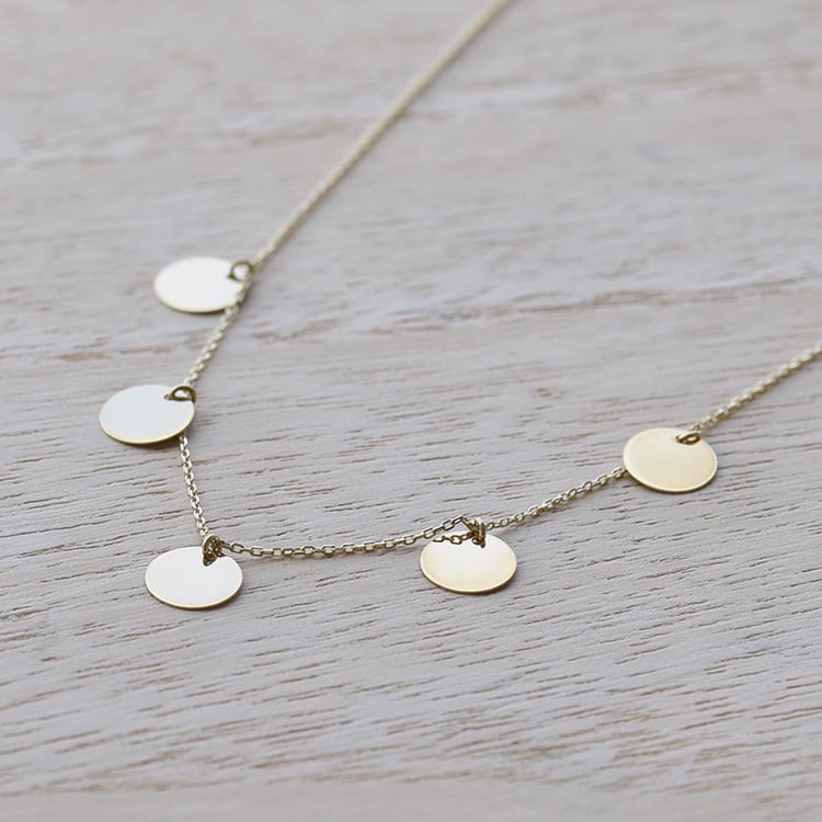 Zlatý náhrdelník s penízky 67723