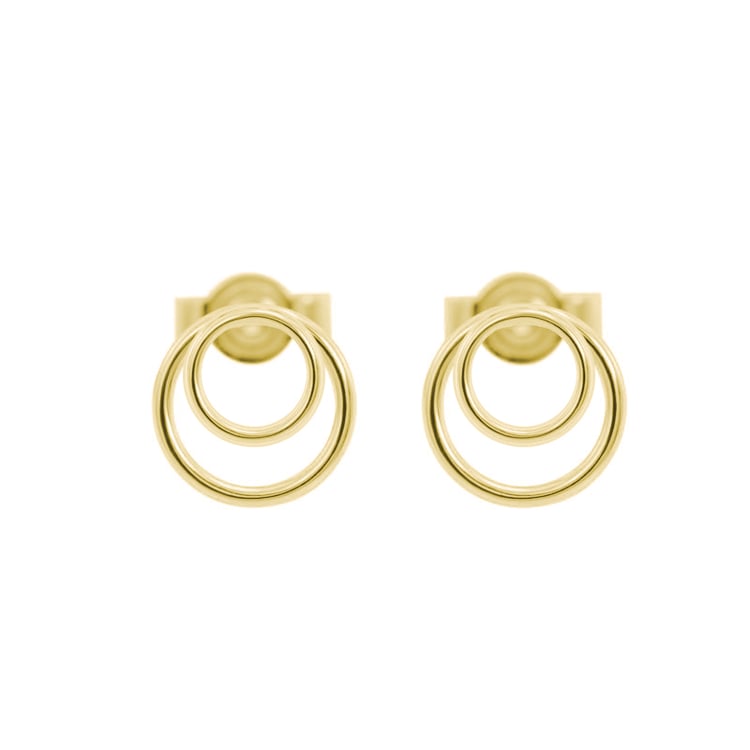 Zlaté napichovací dvojité kroužky Signife