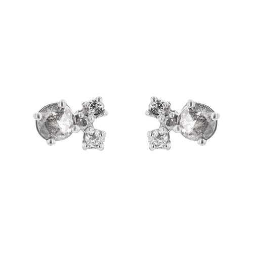 Cluster náušnice se salt and pepper diamanty Kerrie