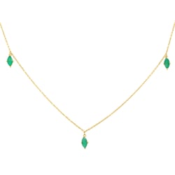 Zlatý náhrdelník s brazilskými smaragdy Elmie