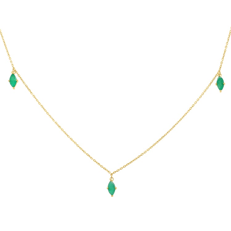 Zlatý náhrdelník s brazilskými smaragdy