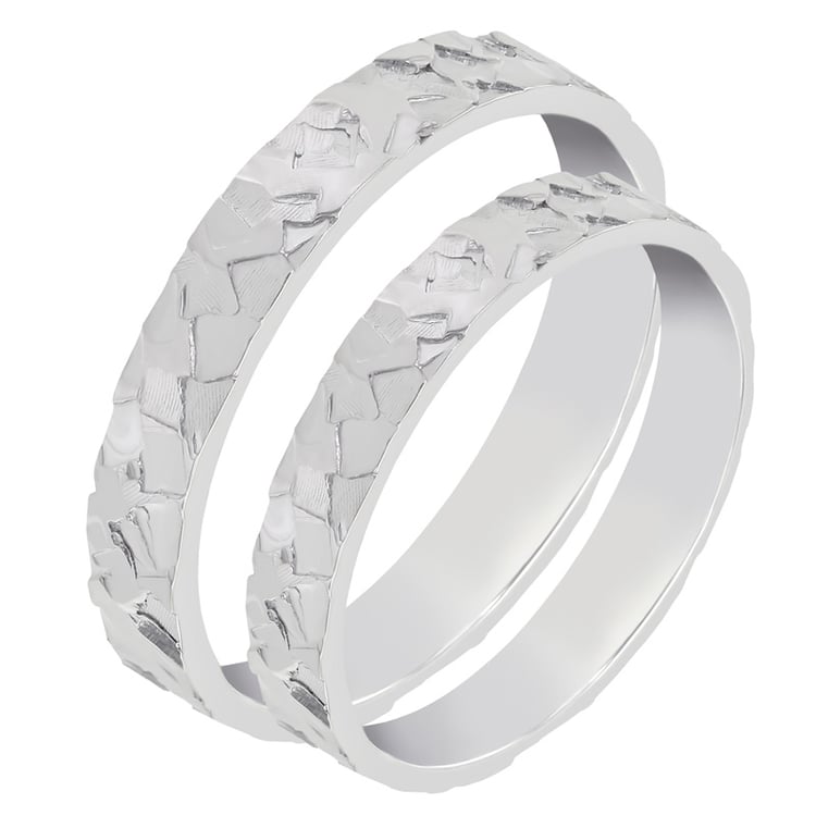 Zlaté snubní prsteny s reliéfním povrchem 37729