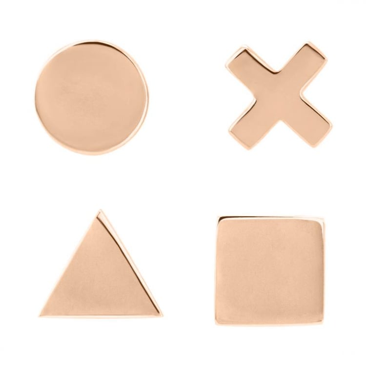 Zlaté geometrické náušnice 29928