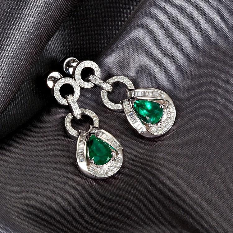 Náušnice se smaragdem a diamanty Edrice 6983