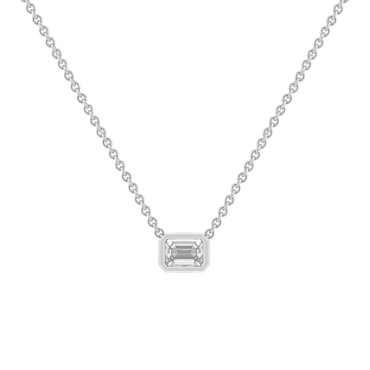 Zlatý náhrdelník s 0.3ct GIA certifikovaným emerald diamantem Hermys