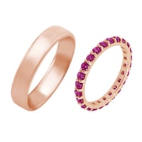 Dámský eternity prsten s rubíny a pánský komfortní prsten Brites