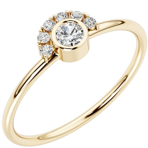 Half halo prsten s diamanty Jorg
