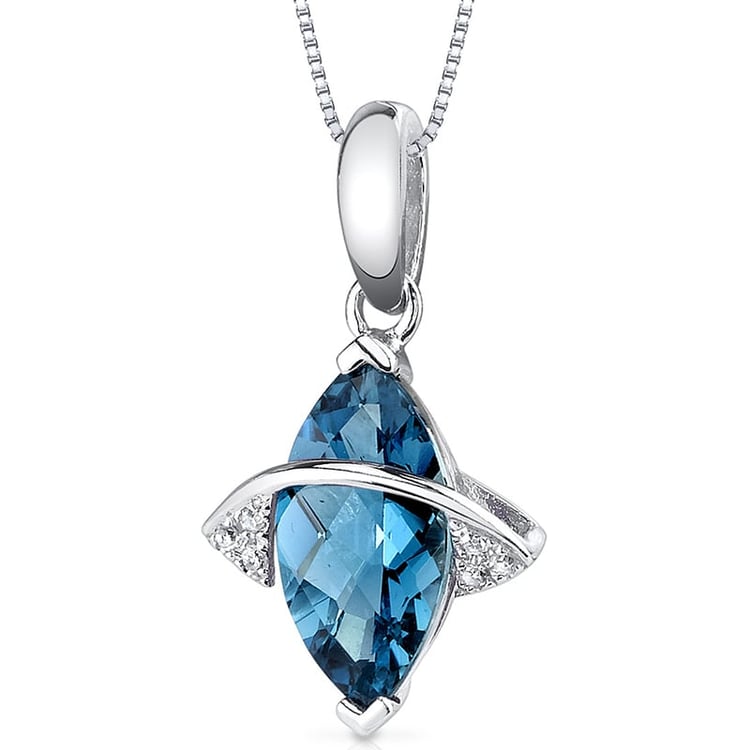 Topazový přívěsek ze zlata zdobený diamanty Eavan